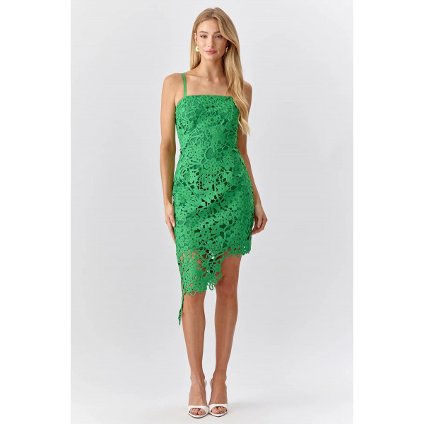 Sunflower Symmetry Crochet Lace Dress