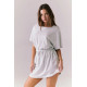 Taffetas Wave Drawstring Dress