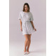 Taffetas Wave Drawstring Dress