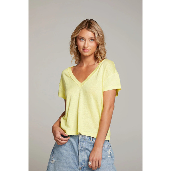 Satén V-Neck Tee