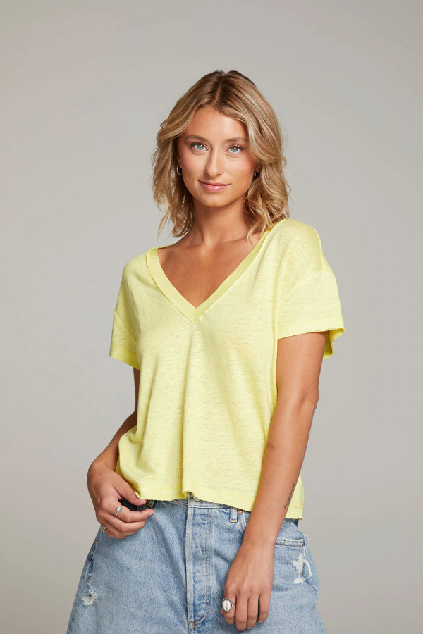 Satén V-Neck Tee