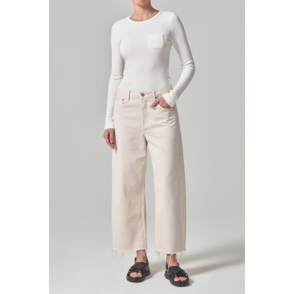 Jade Raw Hem Crop