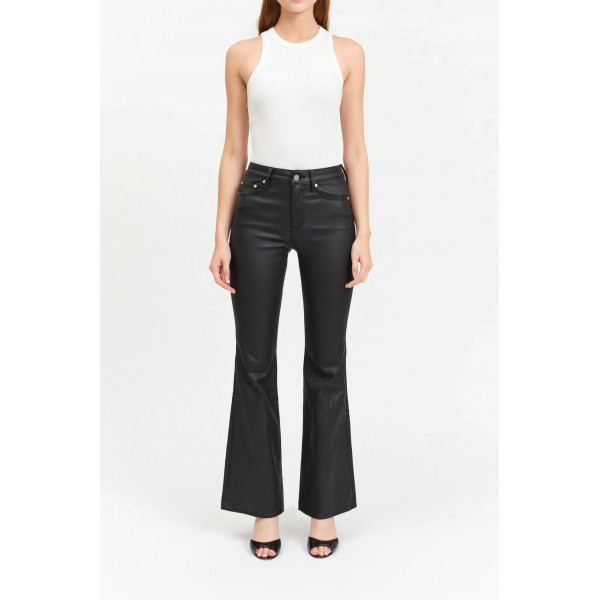 Boundless Mid Rise Flare in Coated Asphalt