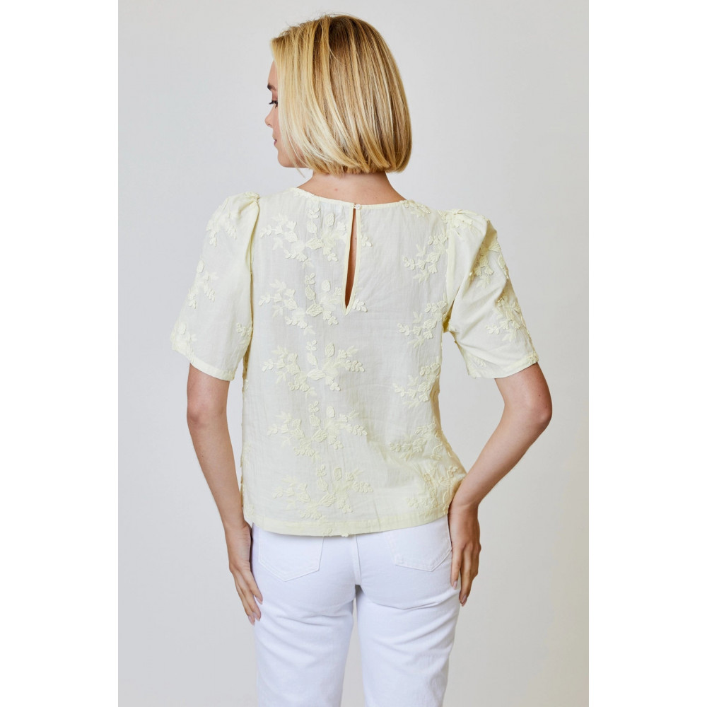 Nebula Glow Flower Applique Top