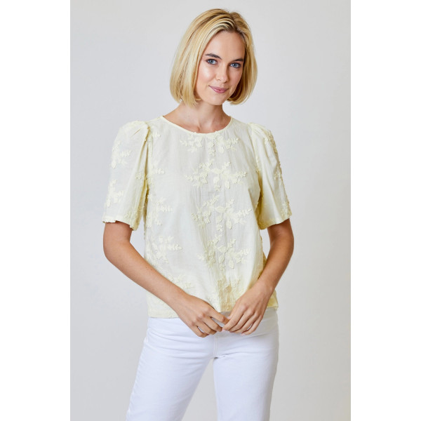 Nebula Glow Flower Applique Top