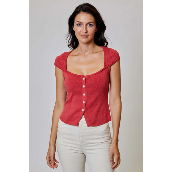 Gasa Button Top