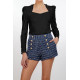Moda Lumina Ruffle Trim Top