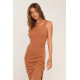 Ivory Fitted Ruched Dress