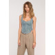 Organza Denim Top