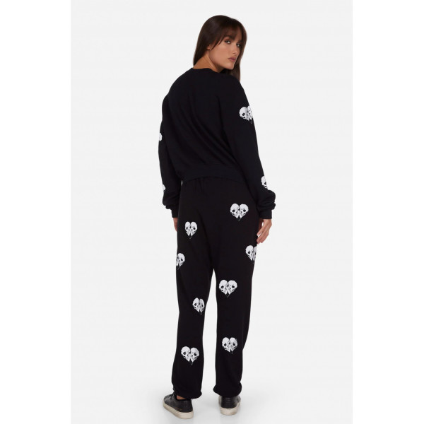 Structure Skull Heart Sweat Shirt