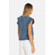 Apex Bloom Short Sleeve Acid Denim Tee
