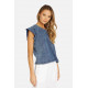Apex Bloom Short Sleeve Acid Denim Tee