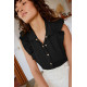 Cadencia Ruffle Button Top