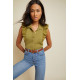 Cadencia Ruffle Button Top