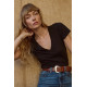 Mist Mood Slim V Neck Tee