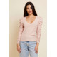 Luna Shirred V neck