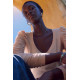 Luna Shirred V neck