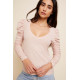 Luna Shirred V neck