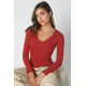 Pattern V-Neck Long Sleeve