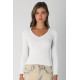 Pattern V-Neck Long Sleeve