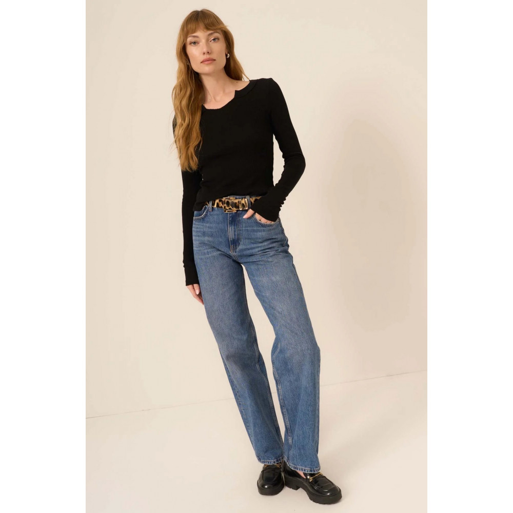Mussola Comeback Notch Neck Long Sleeve