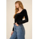 Lush Rush Come True Square Neck Velvet Long Sleeve