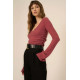 Pixel Ruched Side Brushed Rib V-Neck