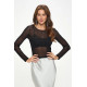 Gasa Cielo Stretch Mesh Long Sleeve Top