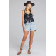 Soie Ruffle Print Tank