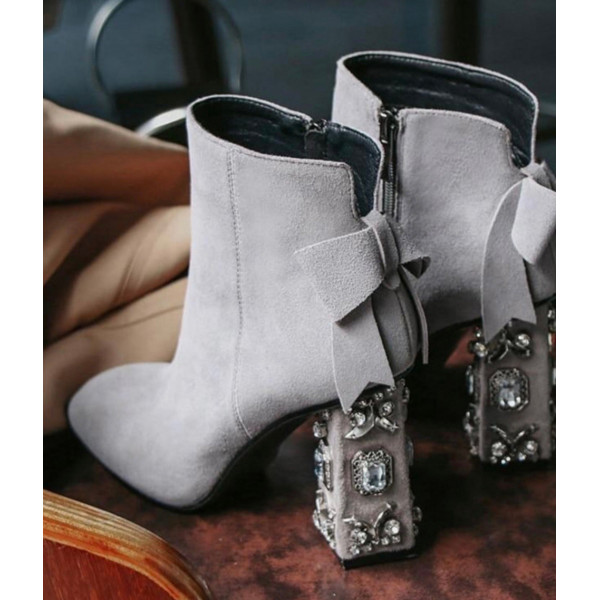 Alba Crystal Suede Heels